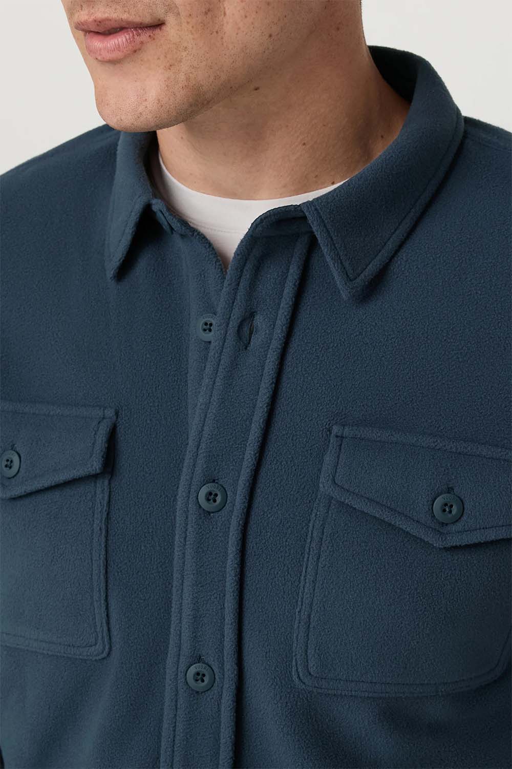 Vuori ASPEN SHIRT JACKET Ocean Blue Detail