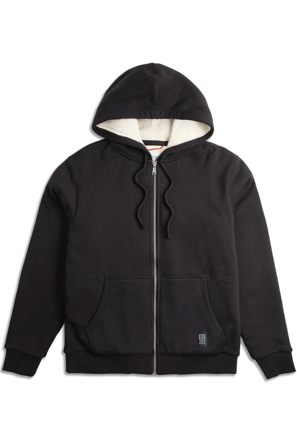 Topo Designs Utility Zip Hoodie in Black — Front view