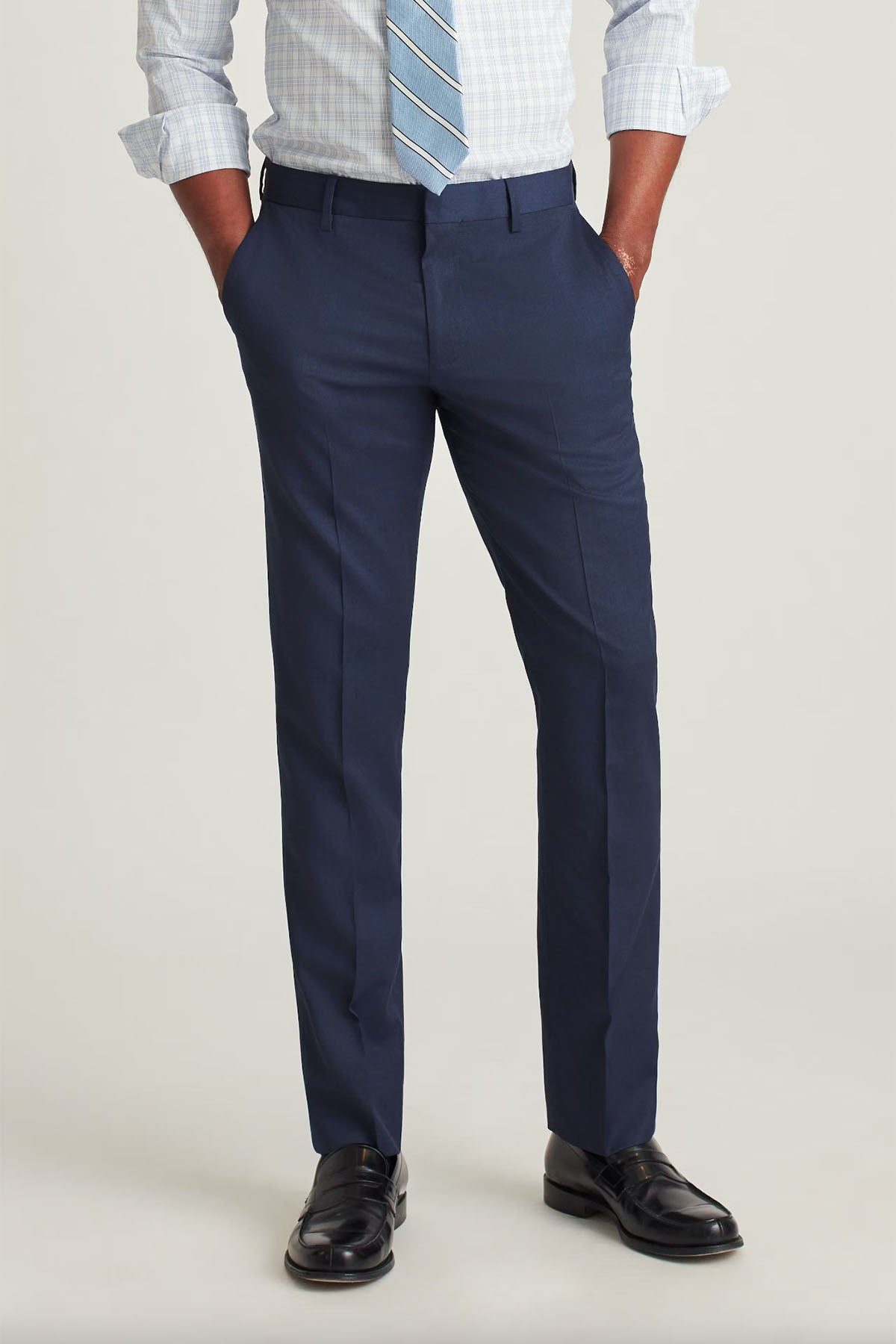 Bonobos - Jetsetter Unhemmed Pant - Lt Navy - Front