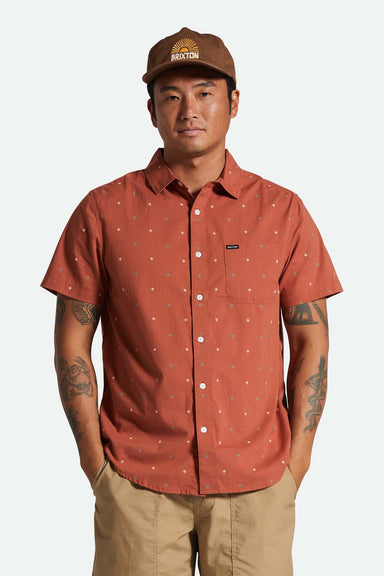 Brixton - Charter Print SS - Terracotta Pyramid - Front
