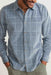 Marine Layer - LW Plaid Cord LS Shirt - Indigo Plaid - Front