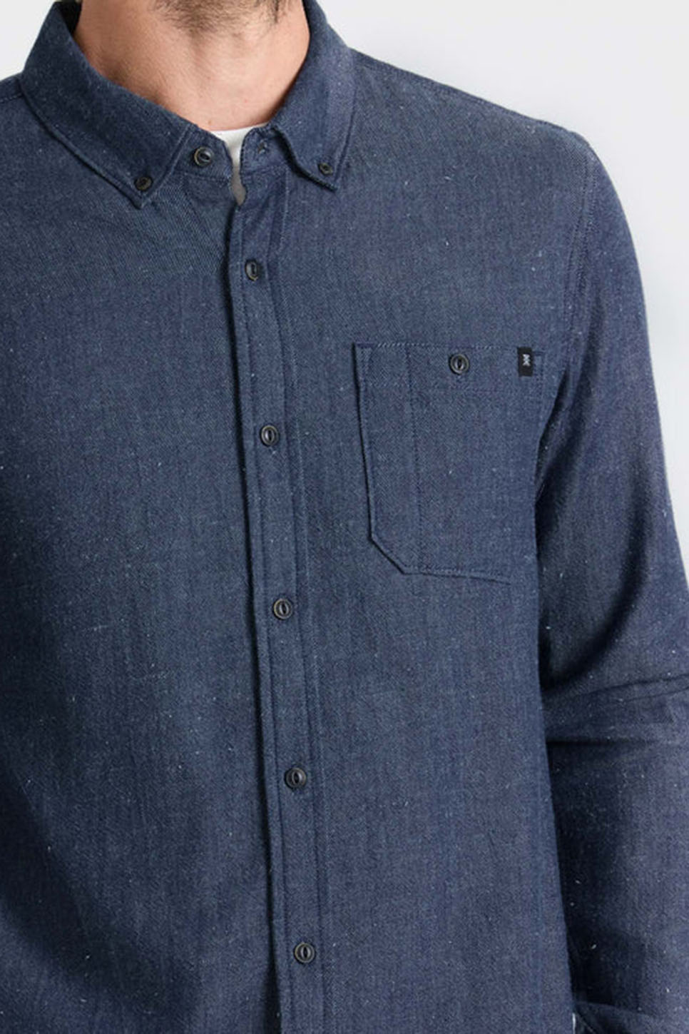 Roark Revival Scholar LS in Mid Indigo — Detail-1 view