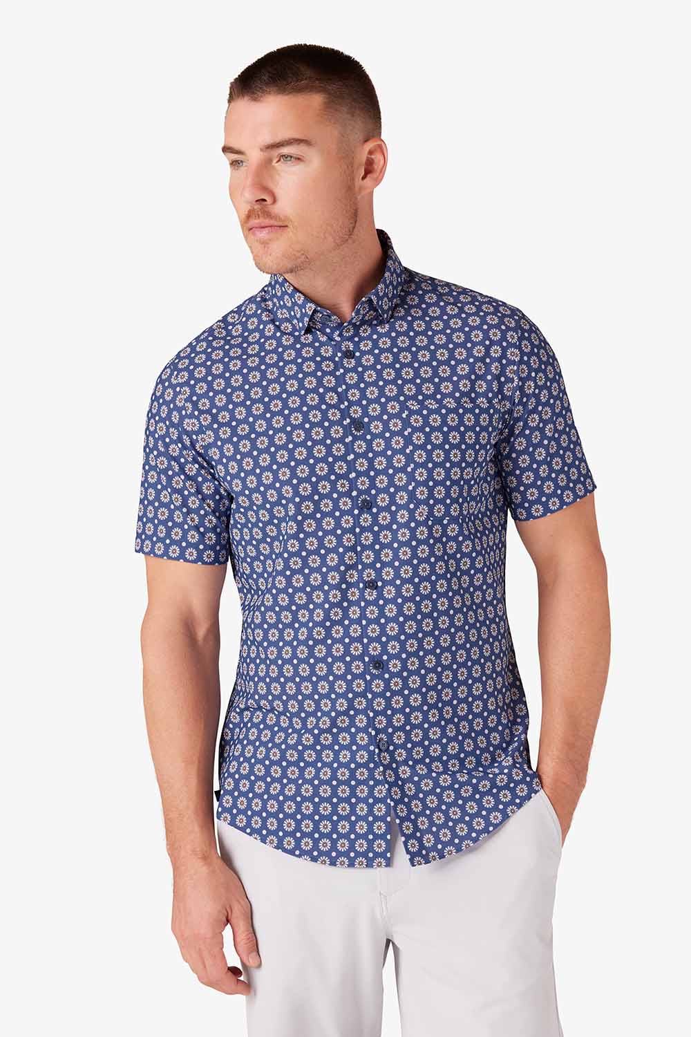 Mizzen + Main - Leeward SS - White Blooming Floral