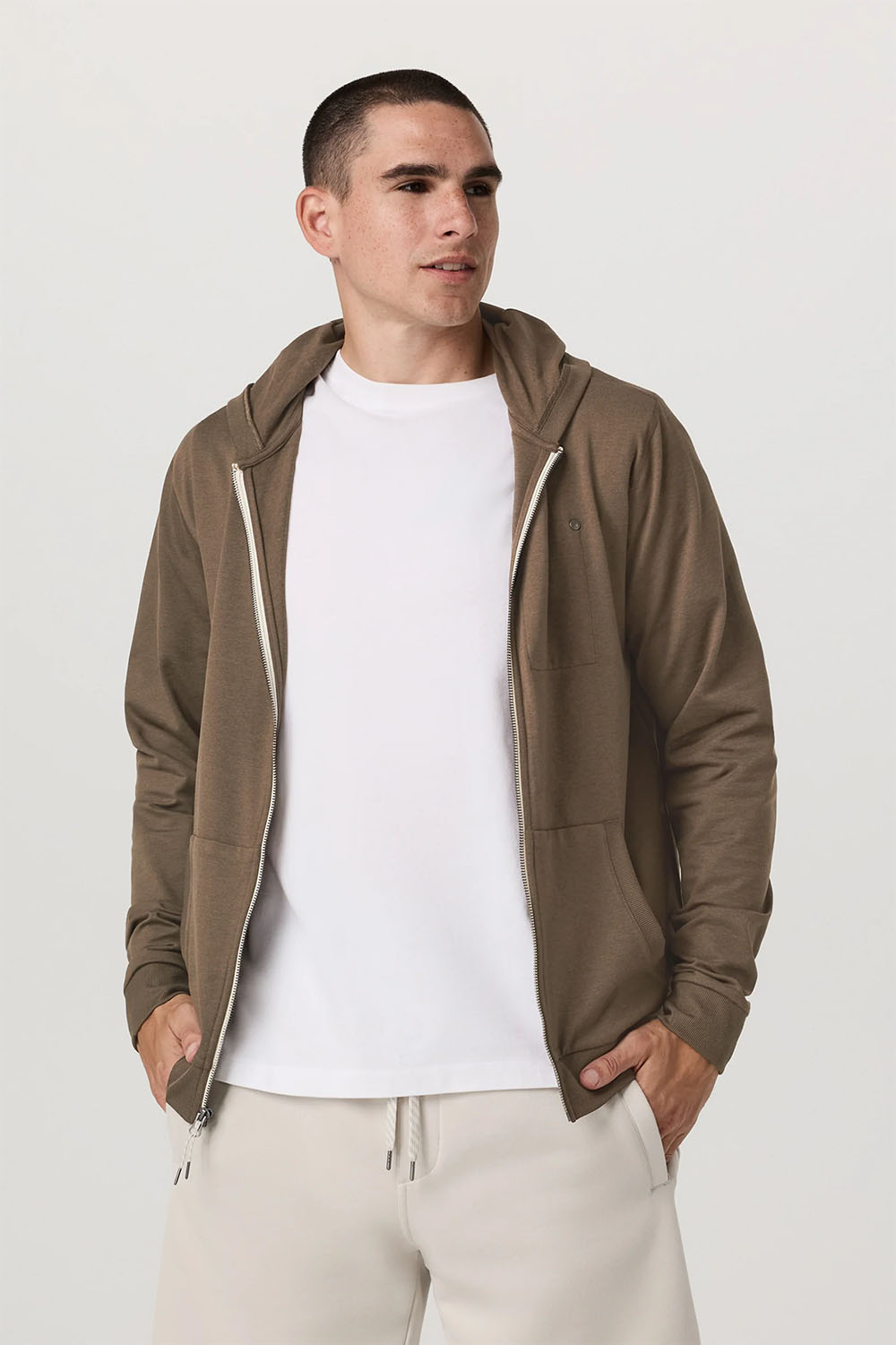 Vuori - Coronado Hoodie - Espresso Heather - Front