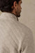 Faherty Epic Quilted Fleece Pullover in Oatmeal Melange — Detail collar view