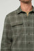 Duer Performance Flannel Overshirt in Thyme Plaid — Detail-1 view