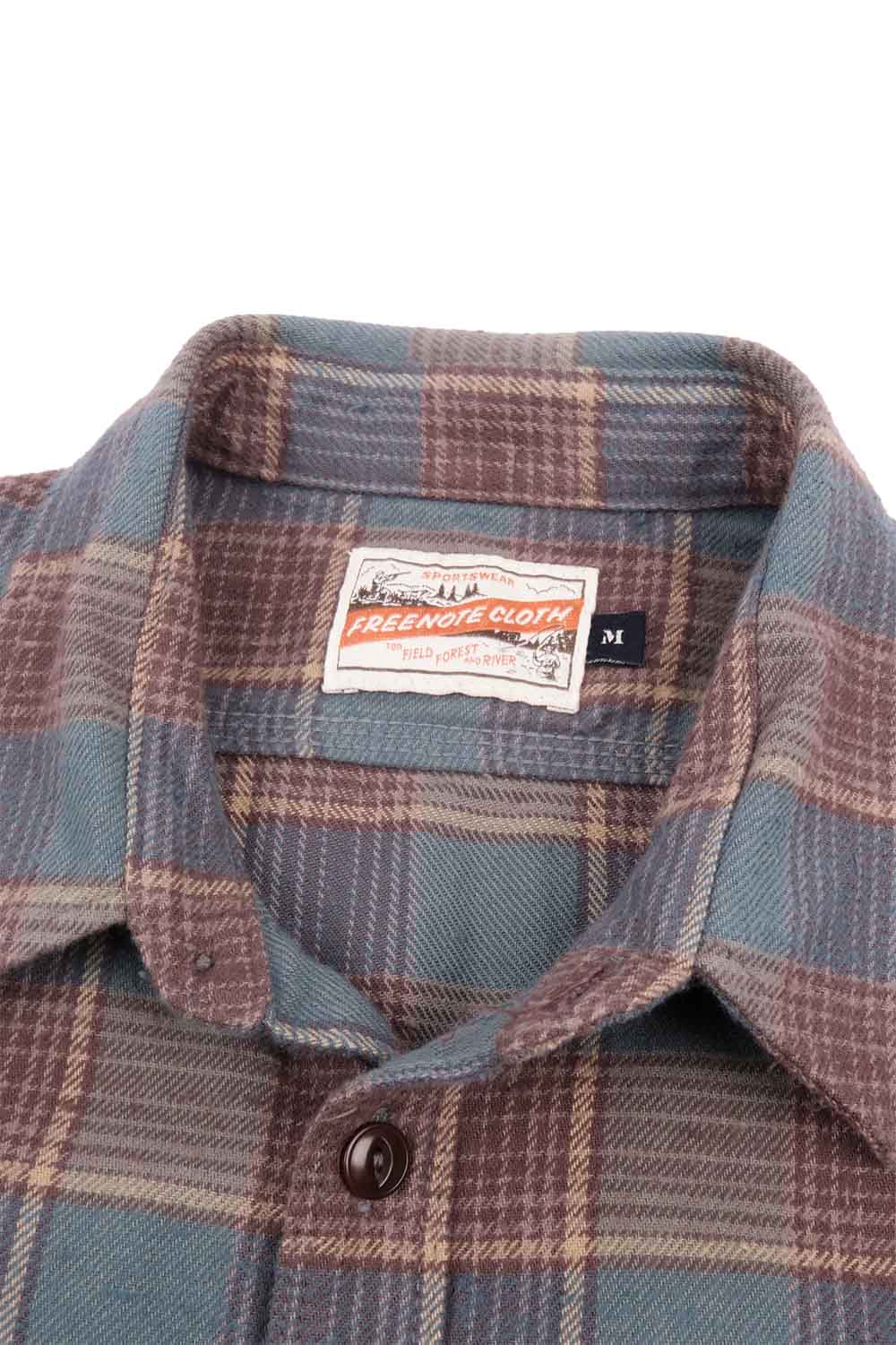 Freenote - Jepson Plaid Woven - Dusty Blue Plaid - Collar