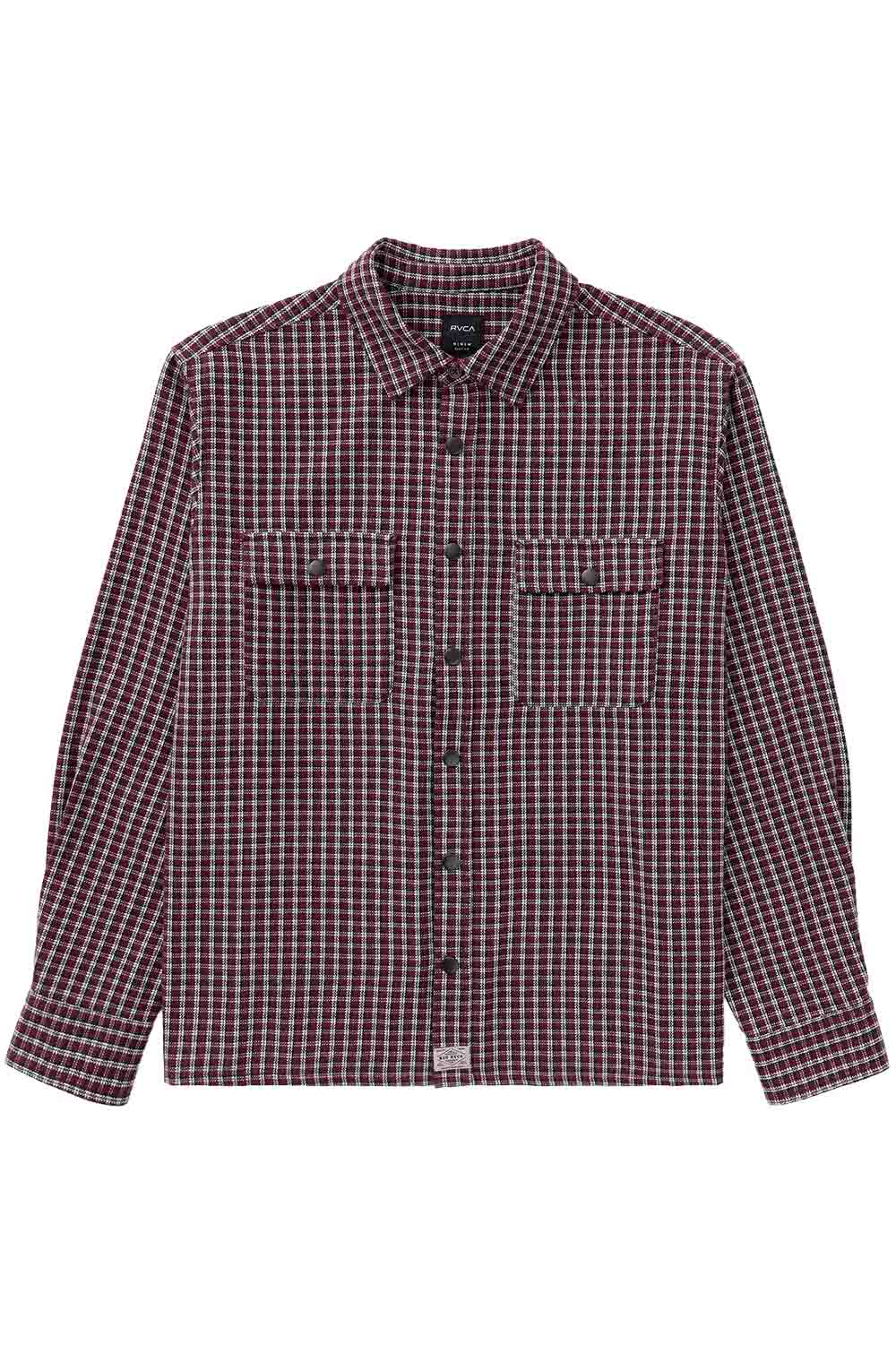 RVCA Big RVCA Flannel in Red Earth — Flatlay view