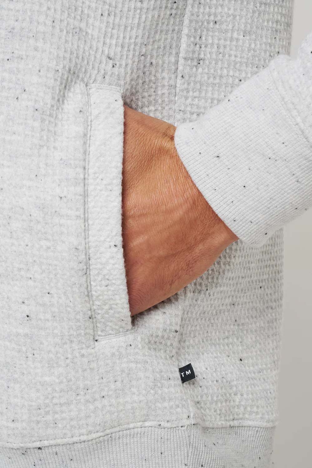 travis mathew cloud waffle hoodie light grey pocket