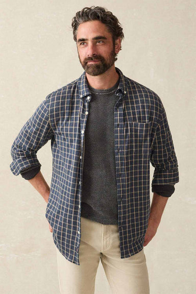 Faherty Coastline Knit Shirt Twilight Check Front