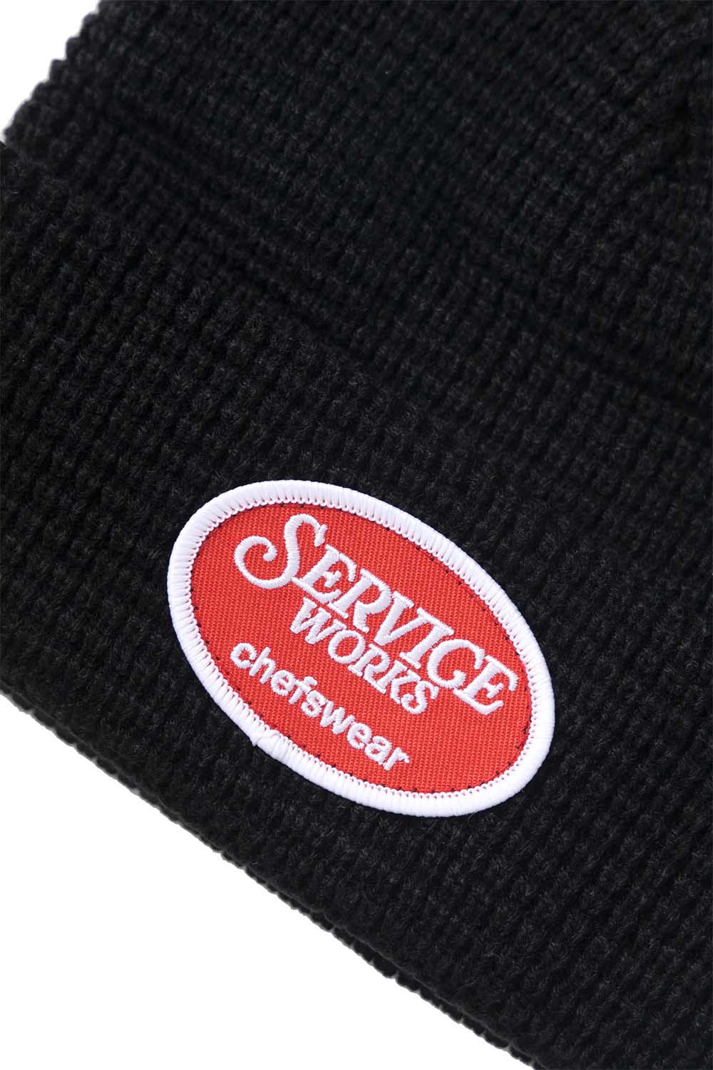 Service Works - Waffle Patch Beanie - Black - Detail