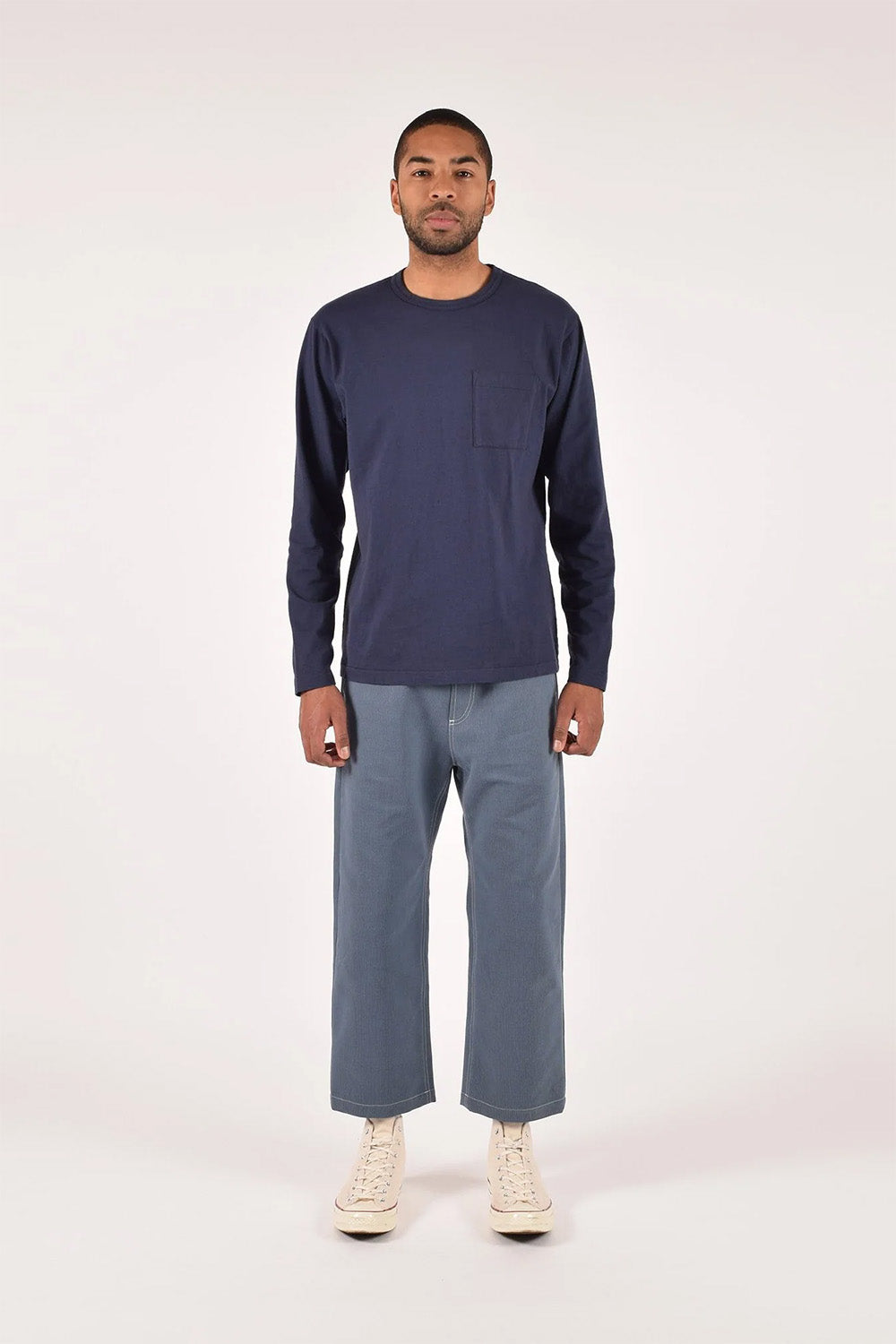 Dehen - Heavy Duty LS Pocket Tee - Navy - Front