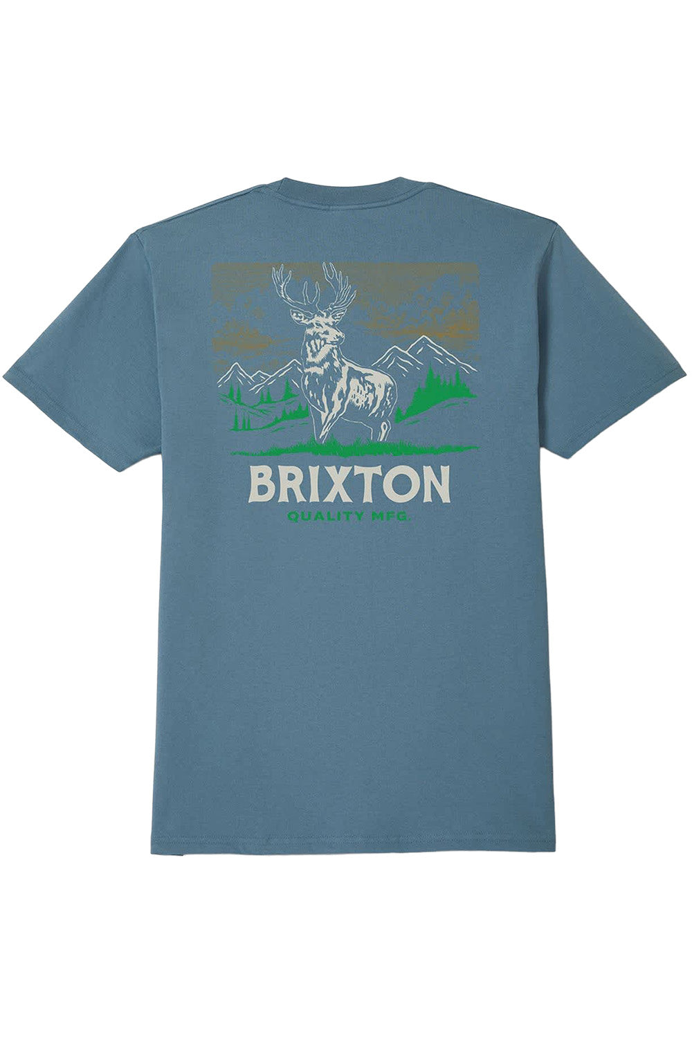 Brixton Oakmont Tee in Harbor Blue — Back view