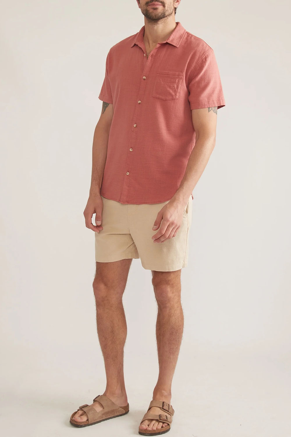 Marine Layer - Stretch Selvage Shirt - Rust