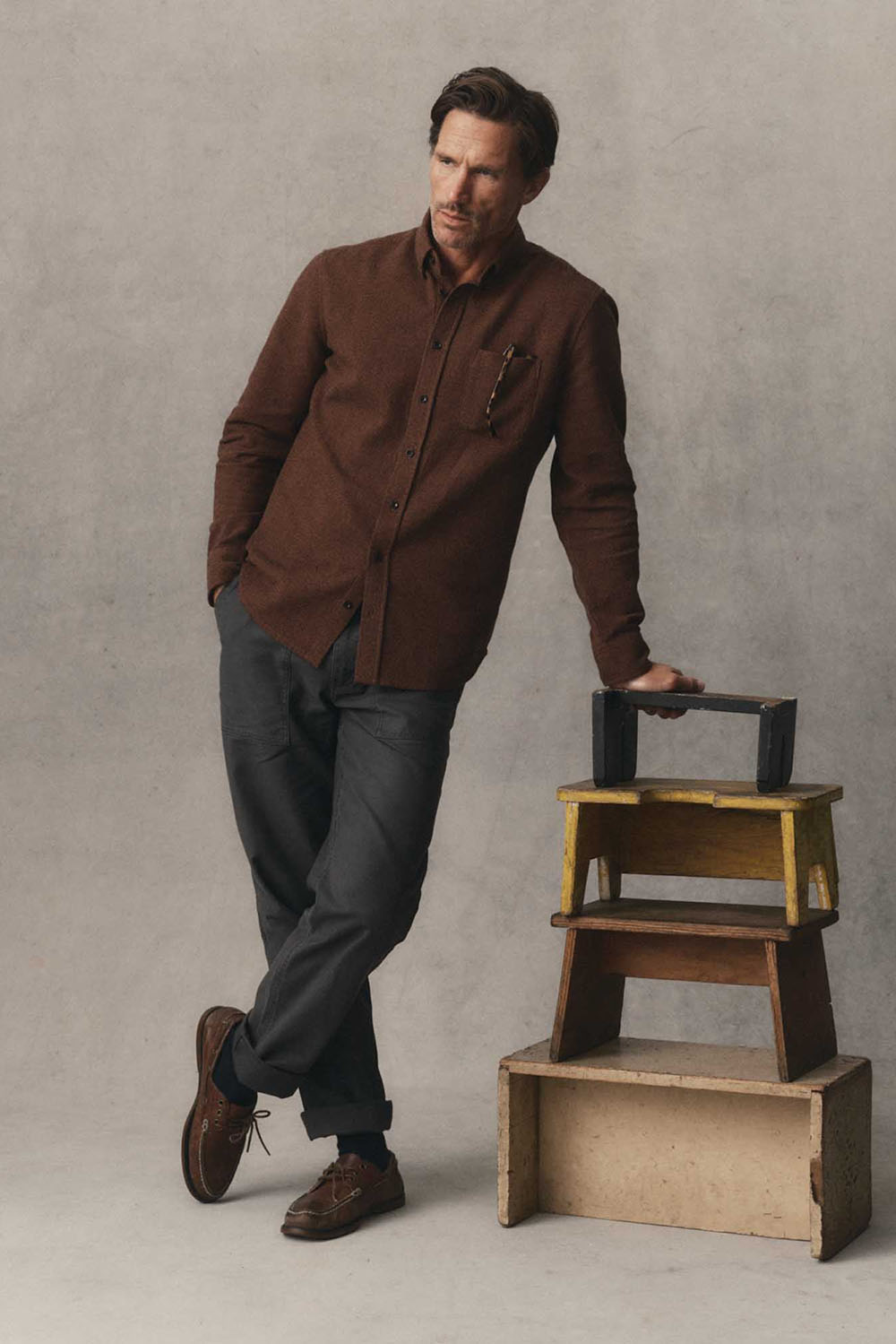 Taylor Stitch The Jack in Timber Twist Waffle — Lifestyle view