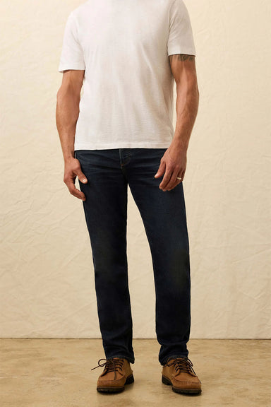 Faherty Stretch Terry Indigo 5 Pocket Belmar Coast Wash Front