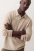 Marine Layer Rugby Sweater Polo in Driftwood — Front view