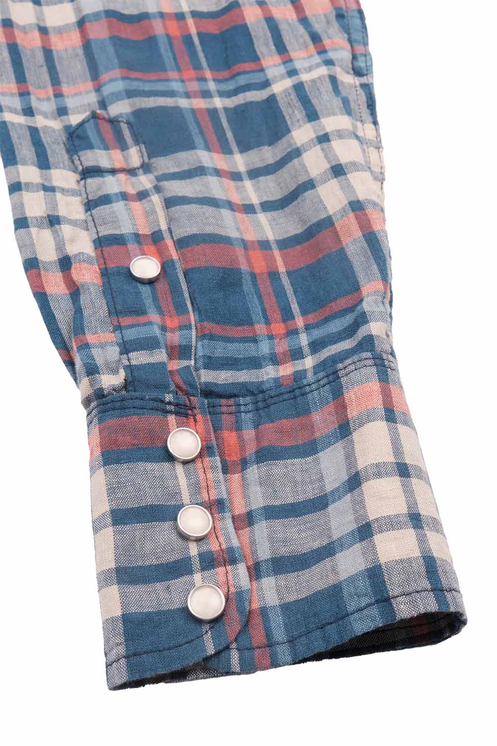 Freenote - Western Scout - Kingfisher Blue Plaid - Sleeve