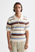 Scotch & Soda - Knitted Stripe Polo - Plaza Taupe Stripe - Front