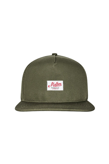 malbon-benchmark-snapback-military-green-front