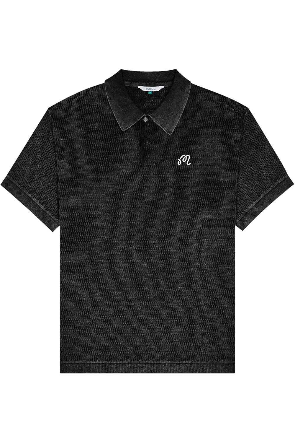 malbon brickwork polo in black flatlay