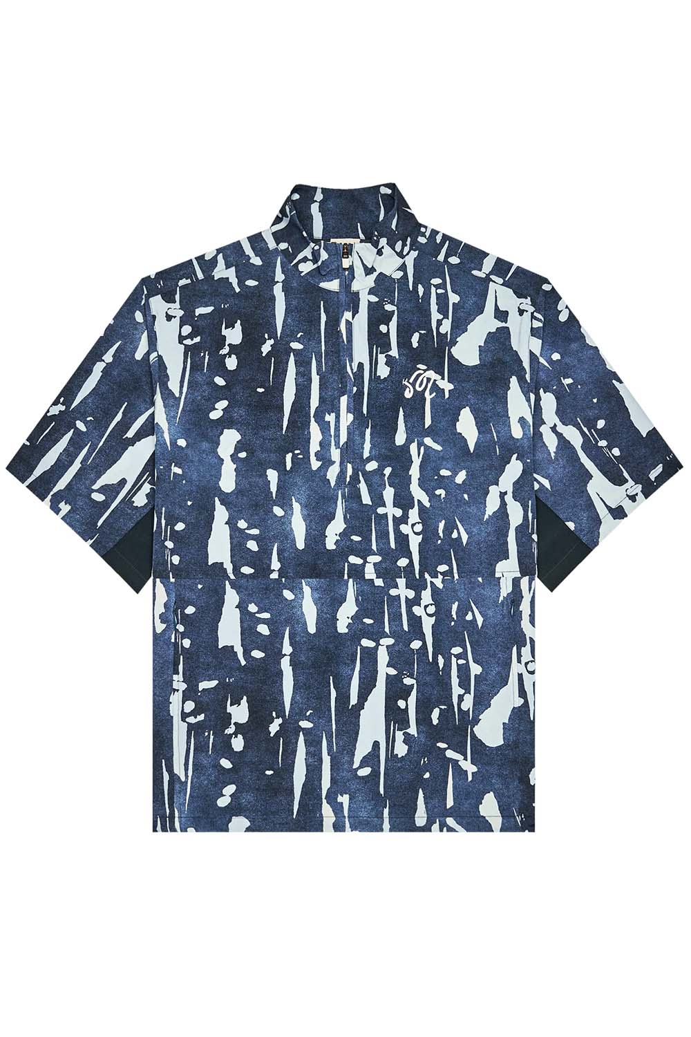 Malbon Pine Inkwash Windshirt in Navy Inkwash — Flatlay view