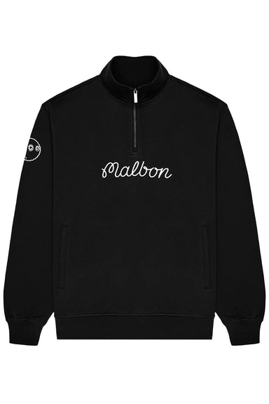 malbon collegiate sweatshirt black flatlay