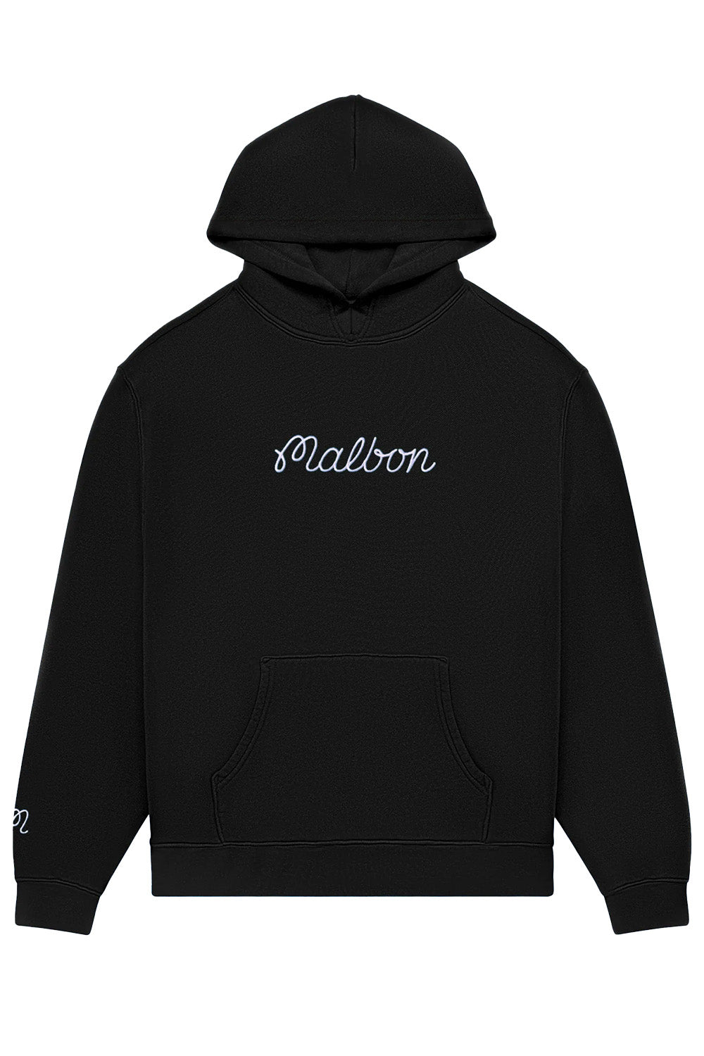malbon fesque hoodie black flatlay