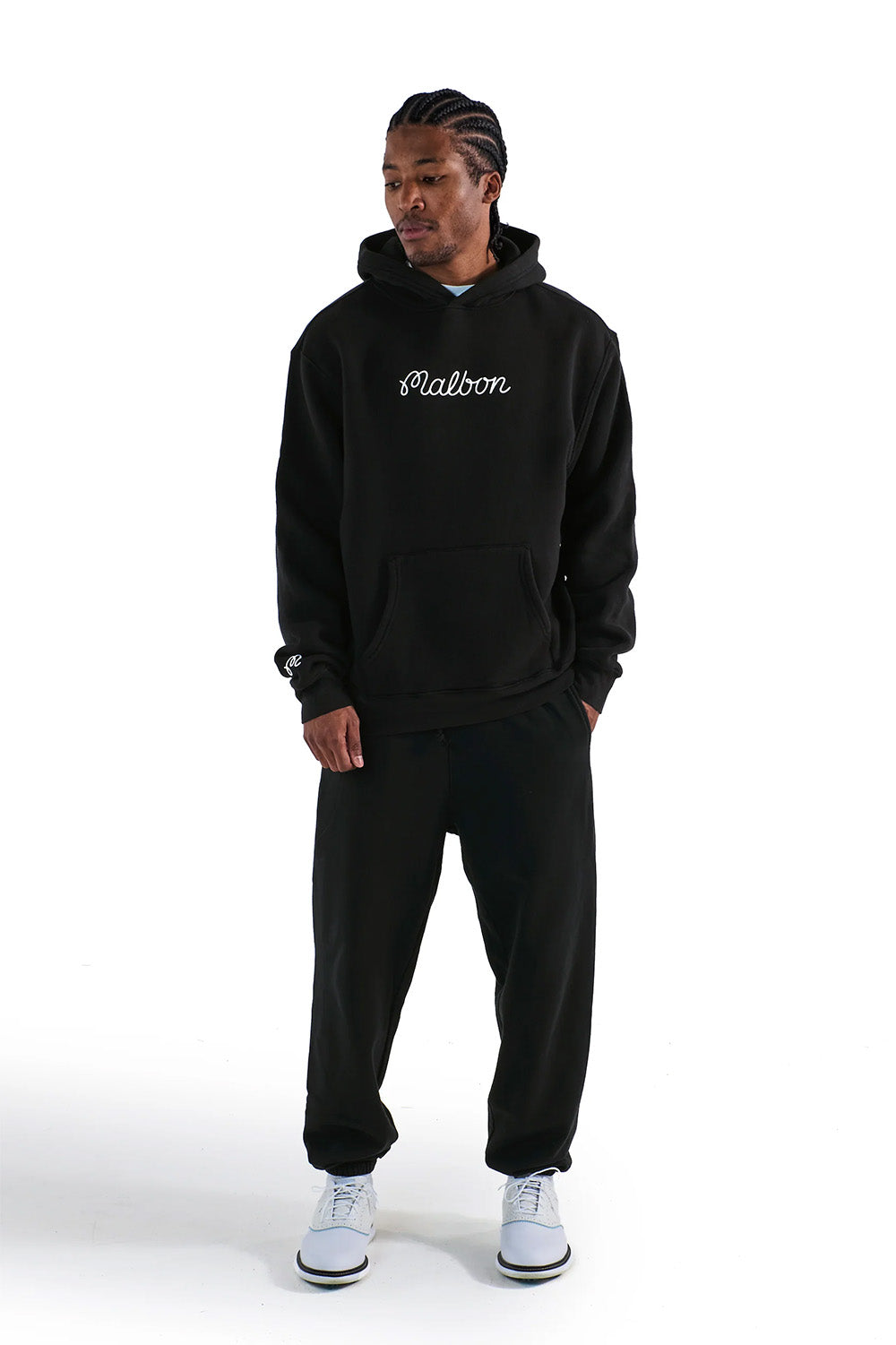 malbon fesque hoodie black front