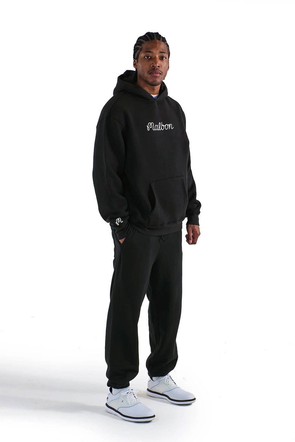 malbon fesque hoodie black side