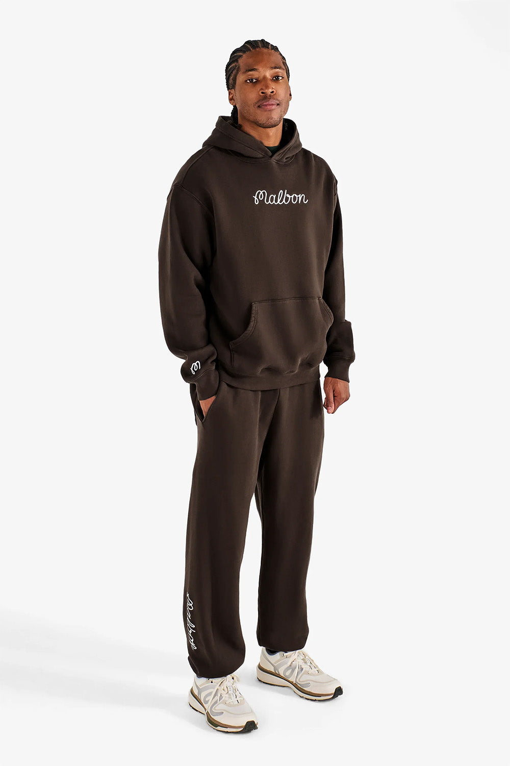 malbon fesque hoodie brown side