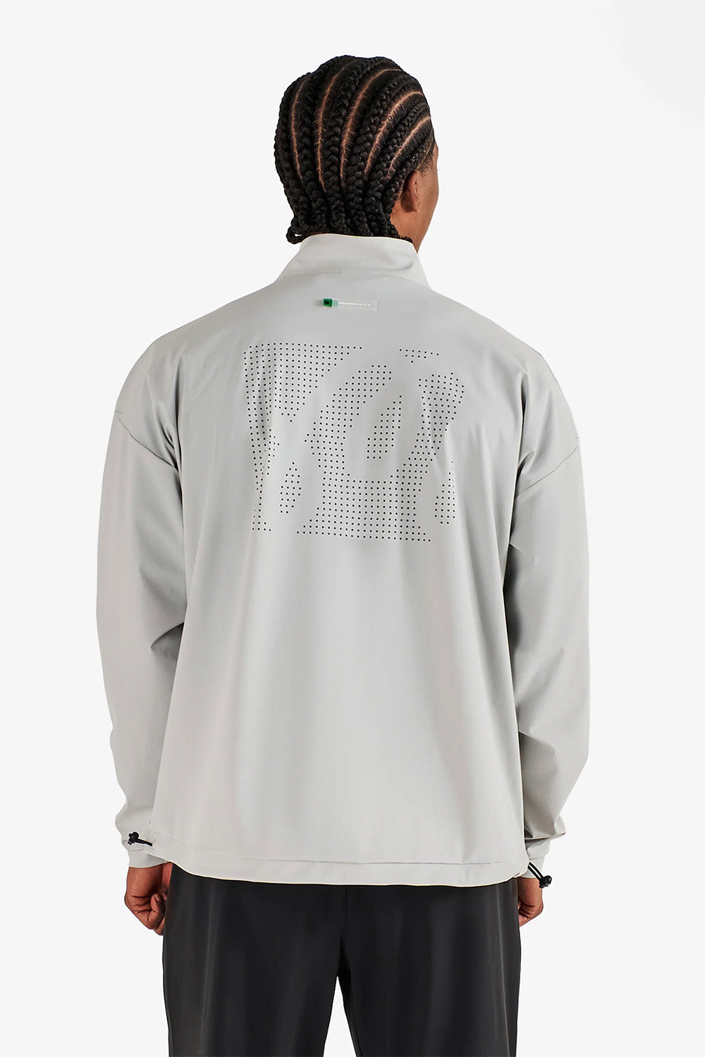 malbon performance 1/4 zip po silver black back