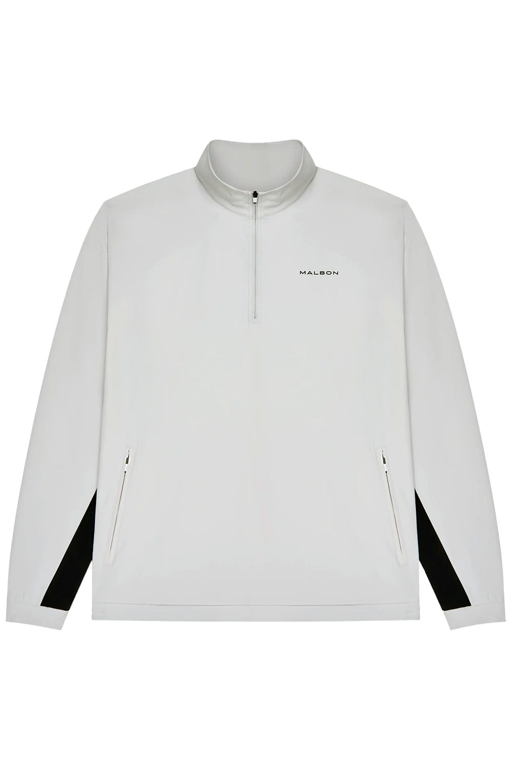 malbon performance 1/4 zip po silver black flatlay