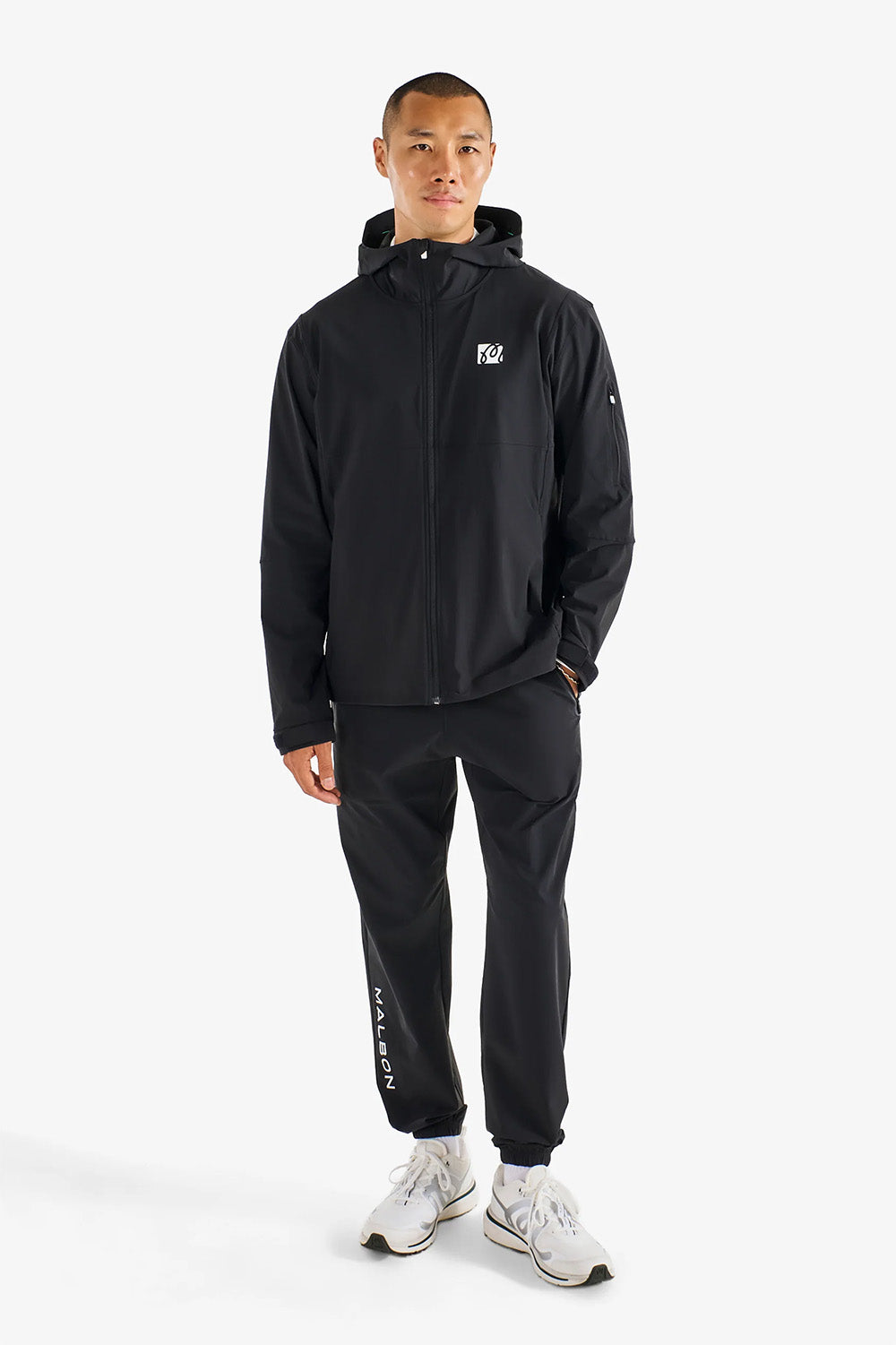 malbon performance full zip jacket black front