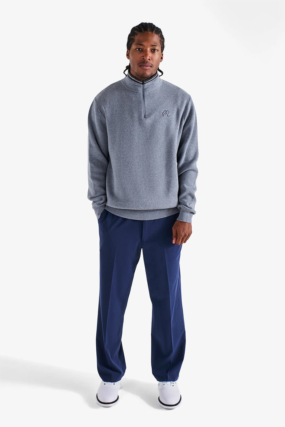 malbon sorrel sweater charcoal front