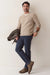 Marine Layer - Donegal V-Neck Sweater - Ryewater - Model Full Body