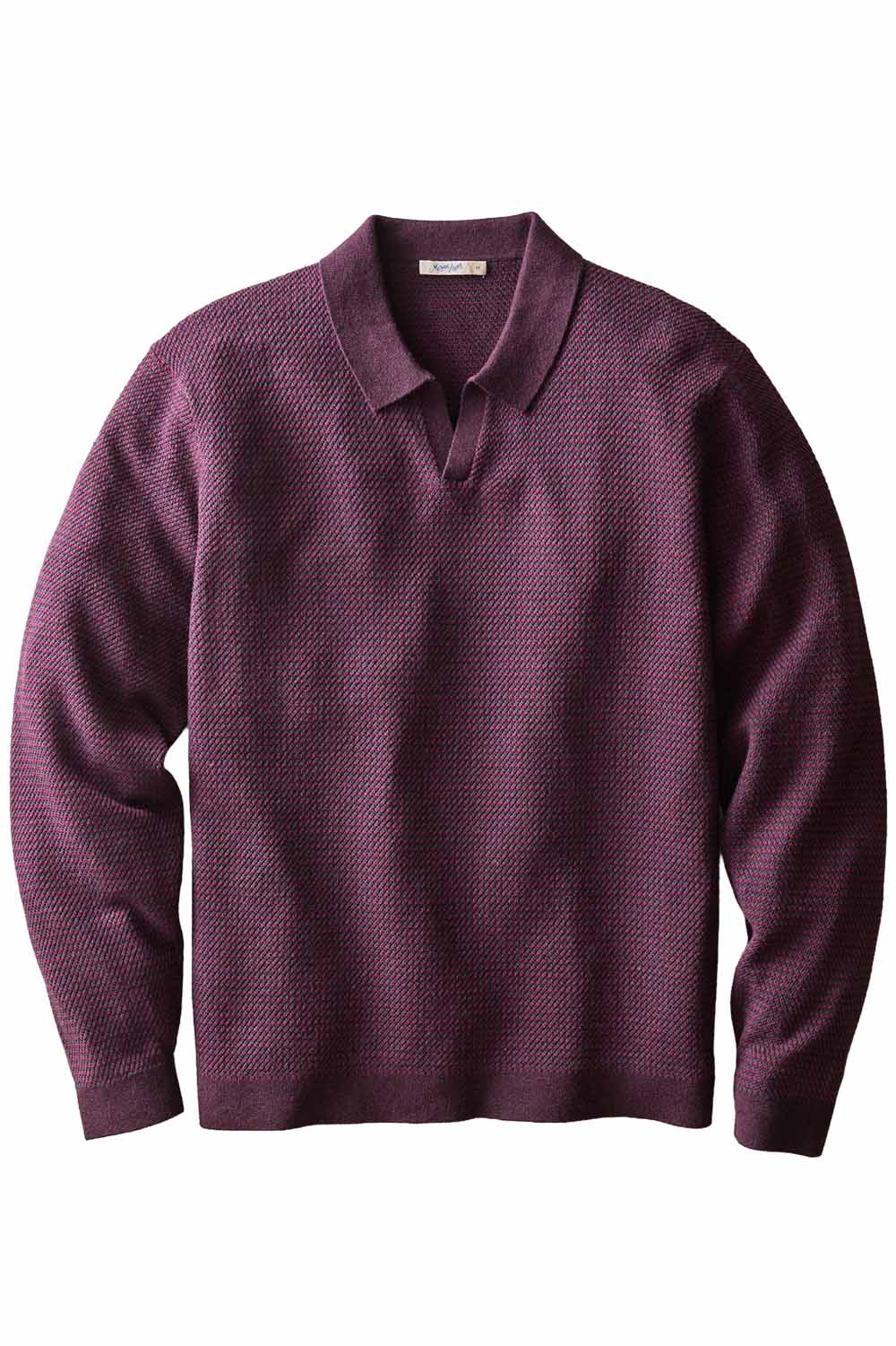 Marine Layer - Liam Sweater Polo - Burgundy - Flatlay