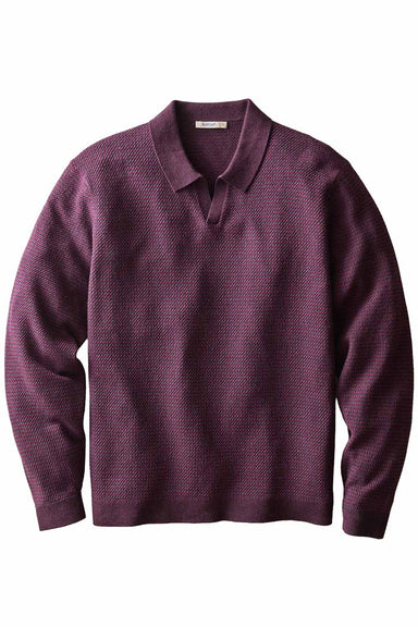 Marine Layer - Liam Sweater Polo - Burgundy - Flatlay