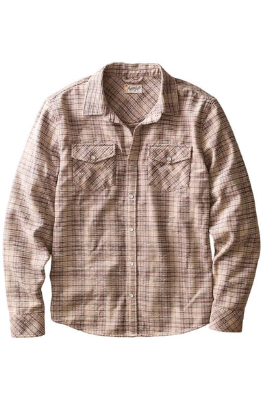 Marine Layer - The Clark Cord Shirt - Brown Plaid - Flatlay