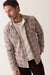 Marine Layer - The Clark Cord Shirt - Brown Plaid - Model Front
