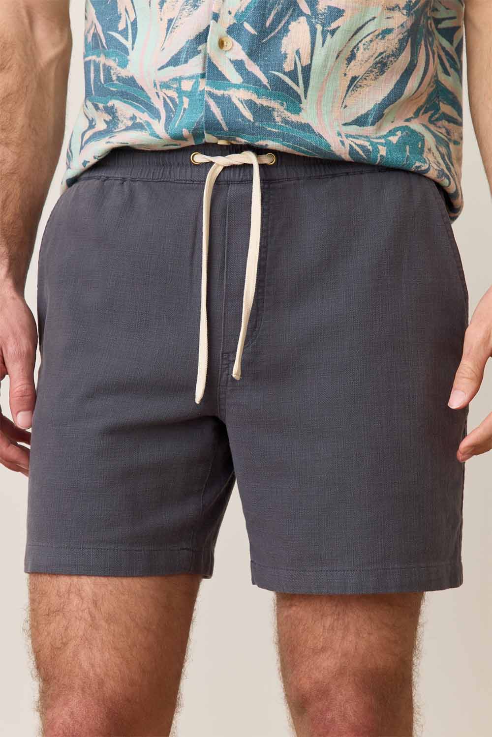 marine layer 6in saturday beach short faded black front