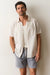 marine layer better than linen shirt tan white stripe front
