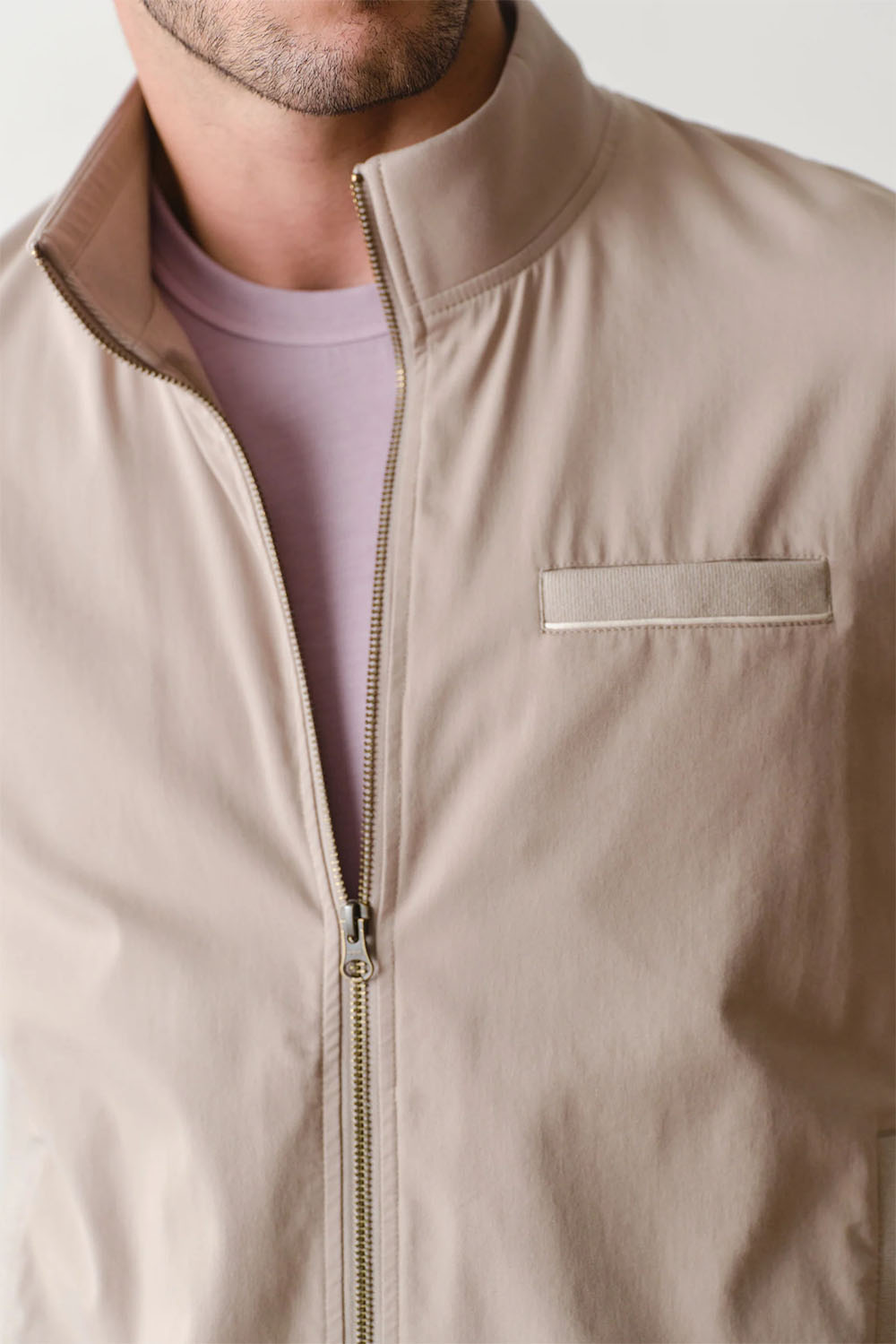 marine layer breeze stretch bomber jacket vintage khaki detail