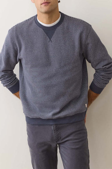 marine layer cloud 9 fleece navy mini stripe front