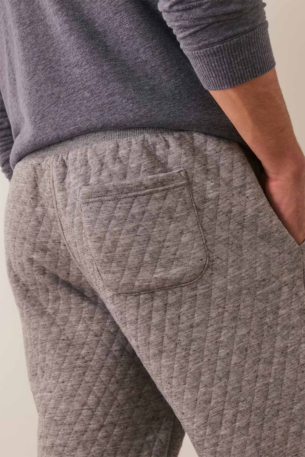 marine layer corbet quilted jogger grey heather back detail