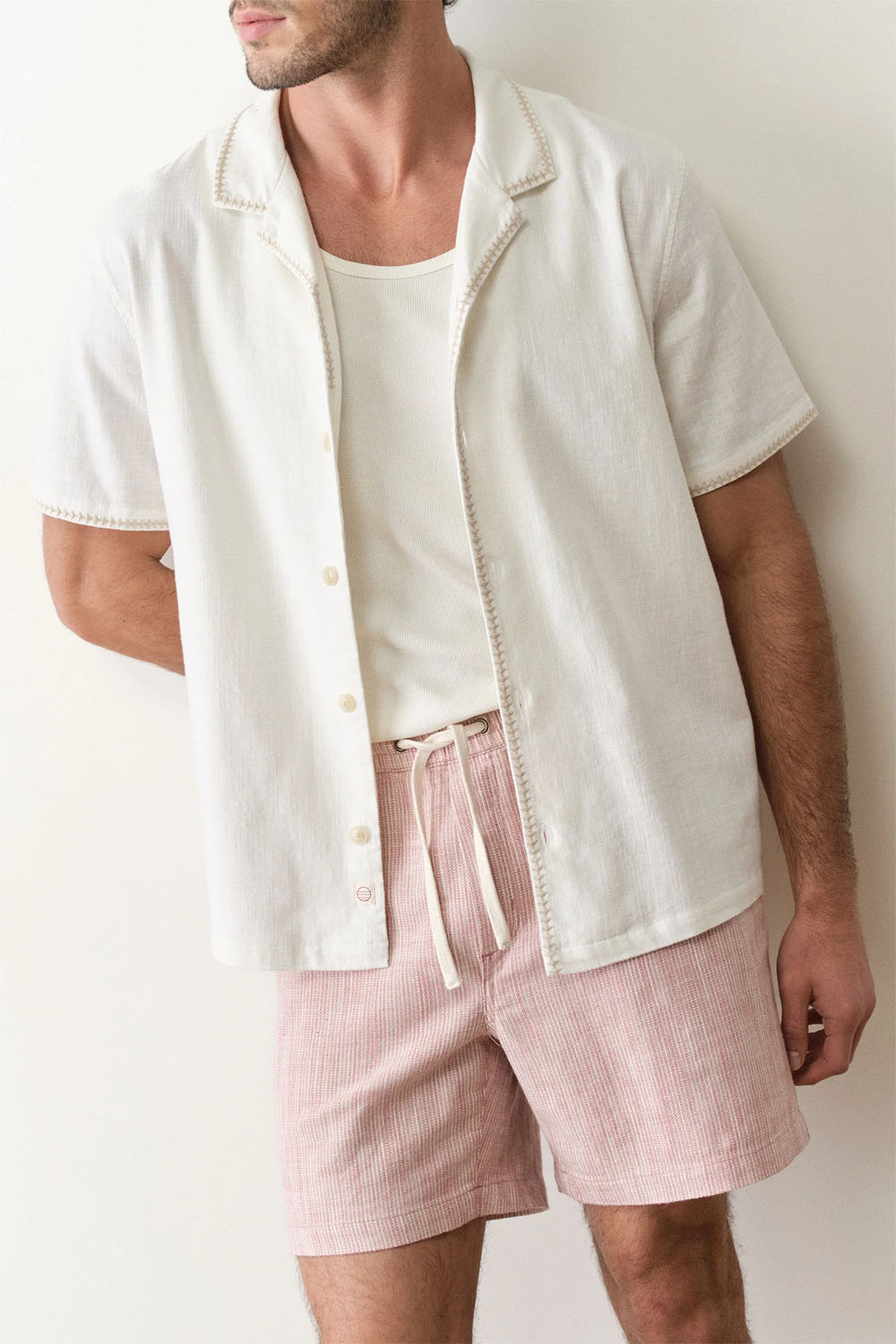 marine layer embroidered resort shirt white profile