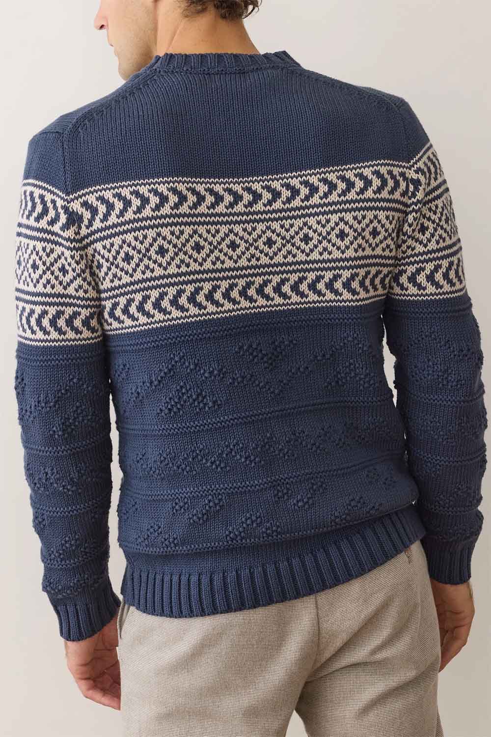 marine layer erik textured sweater navy back