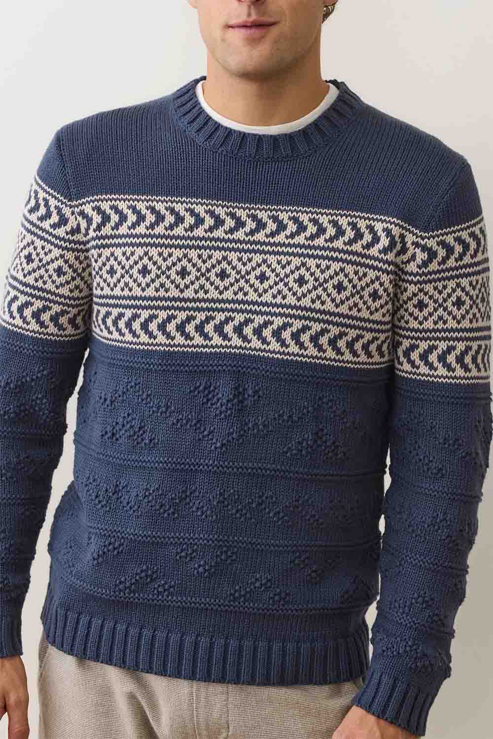 marine layer erik textured sweater navy profile