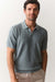 marine layer greyson sweater polo slate front