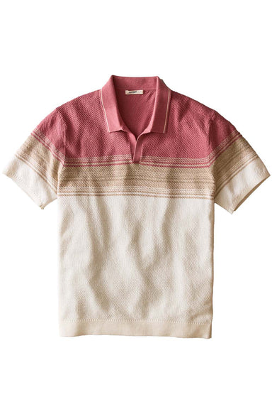 marine layer greyson sweater polo withered rose oatmeal flatlay